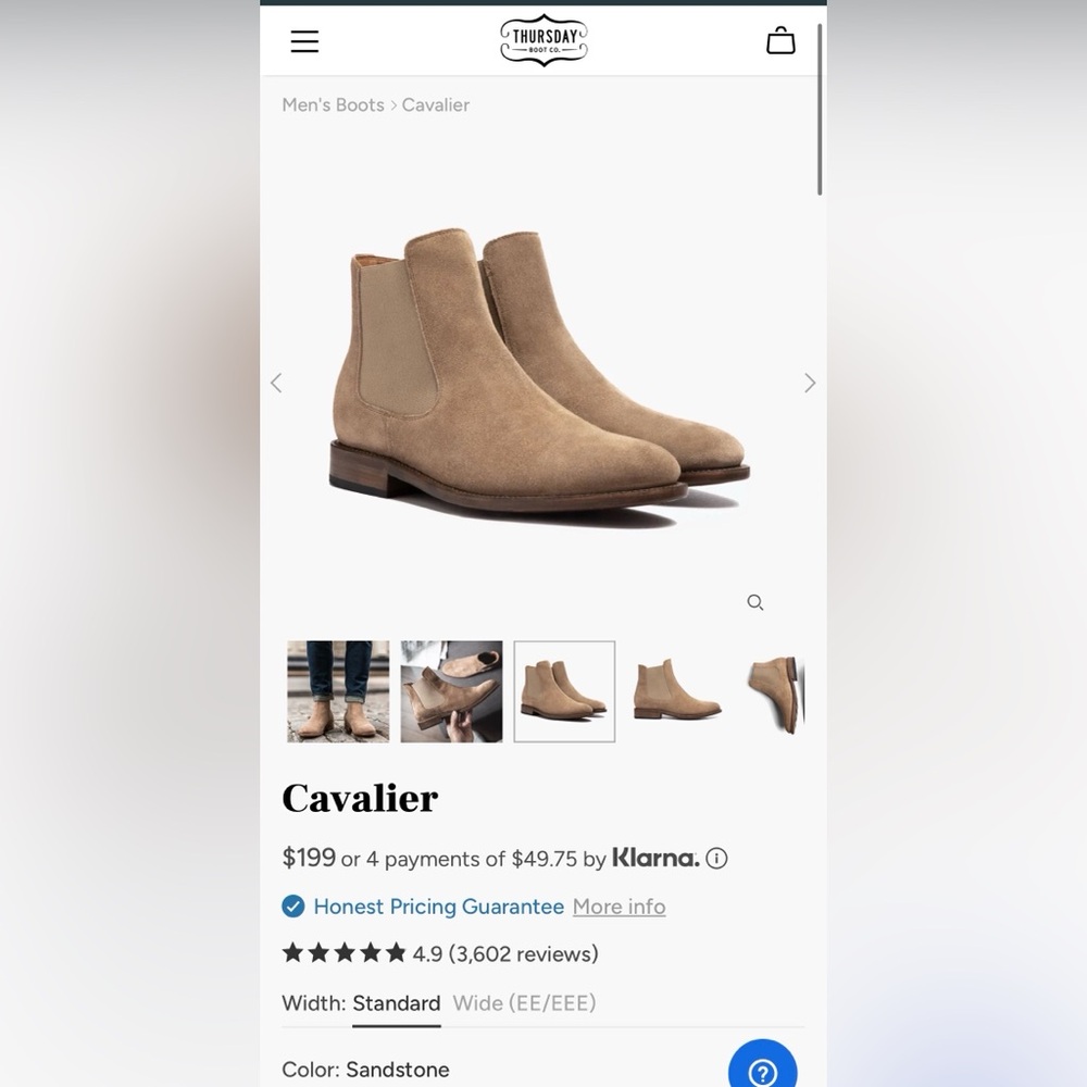 Thursday Cavalier Men's Sandstone Chelsea Boots